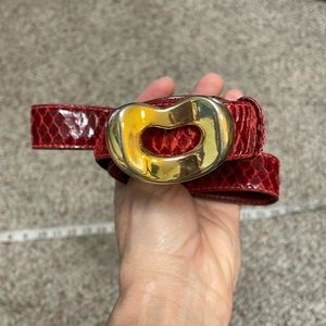 Vintage Leather Belt with Heart / Bean Buckle